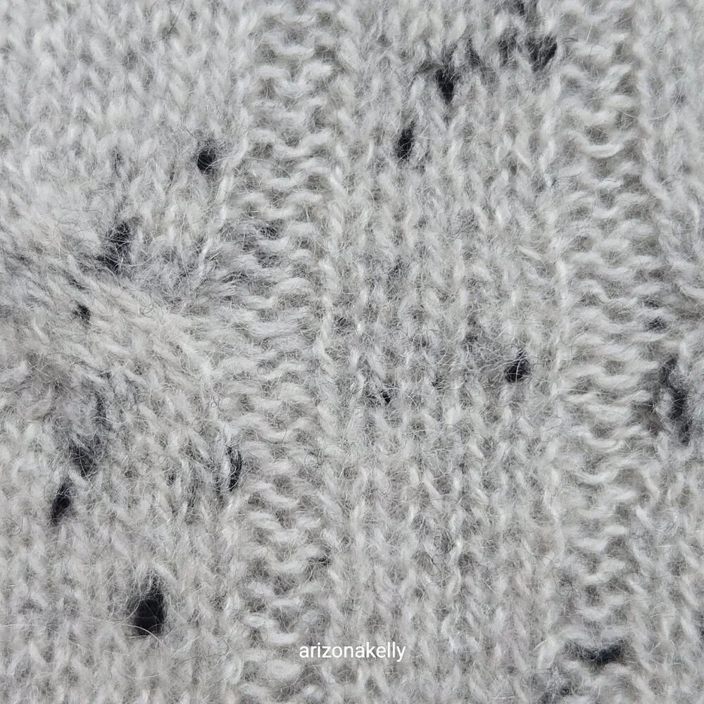 Speckled Cashmere Cable Knit Creme Oversized Scarf